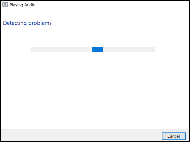 Chờ đến khi Troubleshoot sound tìm được lỗi và khắc phục cho bạn