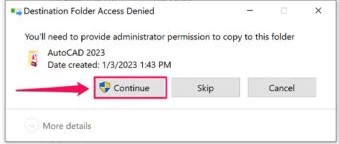 Chọn Replace the file in the destination Chọn Replace the file in the destination