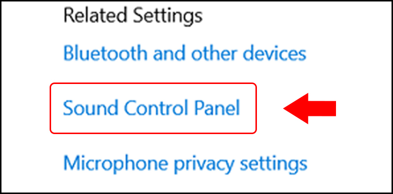 Chọn Sound Control Panel