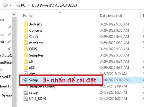 Nhấn vào file setup Nhấn vào file setup