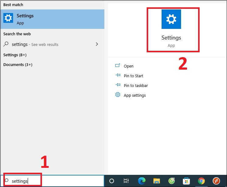 Win + I để vào Windows Settings.